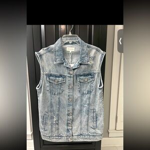 Risen Women's Blue Jean Distressed Vest